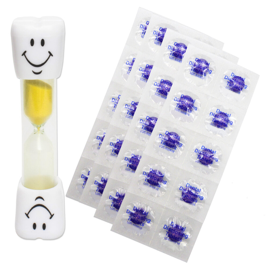 (Yellow) Smile Toothbrush Timer & 40 Disclosing Tablets