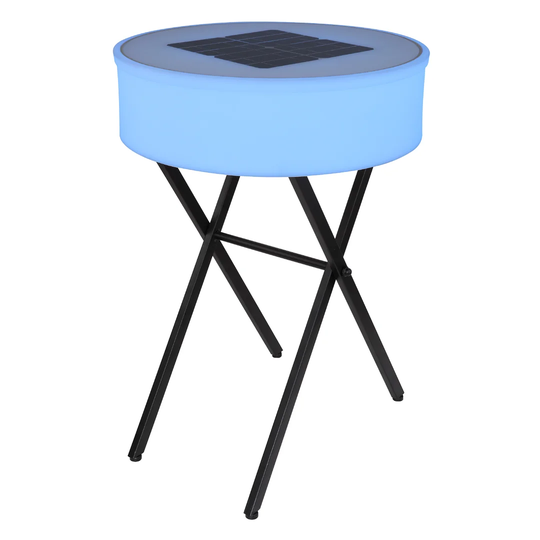 Pavlof White Solar Powered Bluetooth LED Outdoor Table Lamp