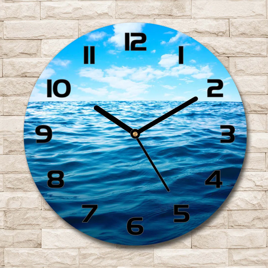 Decoration Picture Art Modern Kitchen Living Room Sea Water 30cm Silent Wall Clock
