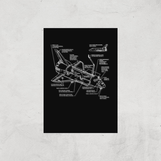 Shuttle Schematic Art Print - A4 - Print Only