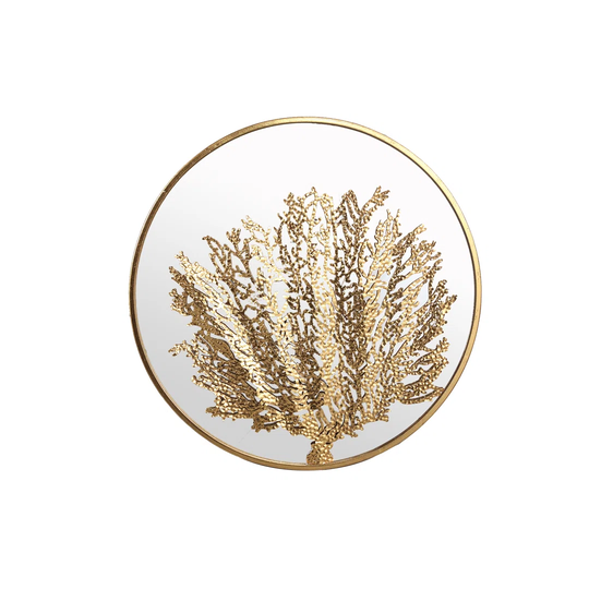 Cheboygan Round Metal Framed Wall Mounted Accent Mirror in Gold