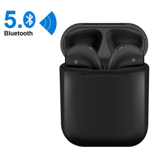 i12 TWS Wireless Bluetooth 5.0 Touch control Earphones with Charging Case Automatically Pairing Black