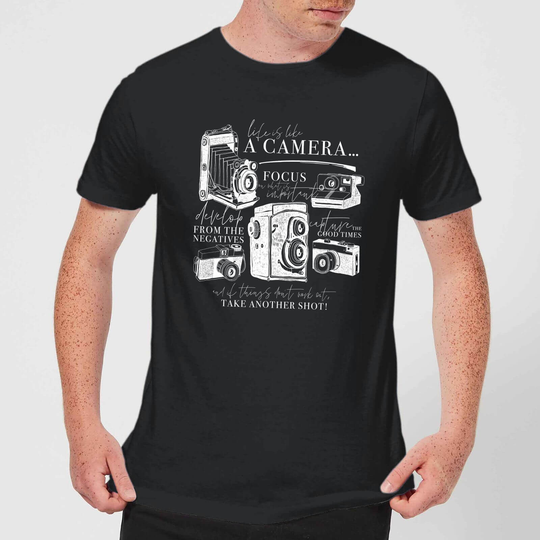 Life Is Like A Camera T-Shirt - Black - XS - Black
