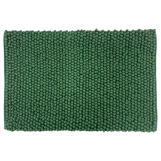 Furn. Bobble Woven Anti-slip Bath Mat Green