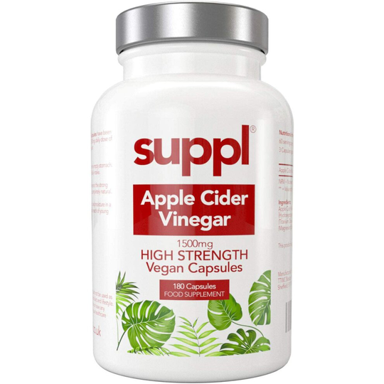 Raw Apple Cider Vinegar Capsules Tablets 1500mg, 180 Vegan Capsules Made from UK Grown Apples with The Mother, Keto Diet