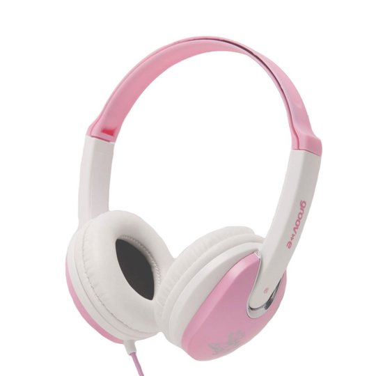 Groov-e Kidz On-Ear DJ Style Headphones with Adjustable Headband, Soft Ear Pads, 3.5mm Headphone Socket for Smartphones, Tablets & Laptops - Pink