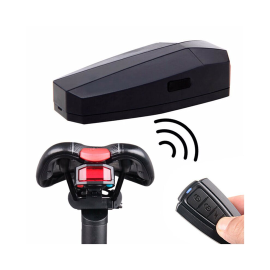 Bicycle Bike Security Lock Alarm LED Tail Light Anti-theft Remote Control