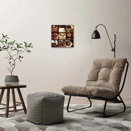 Coffee Collage Silent Wall Clock