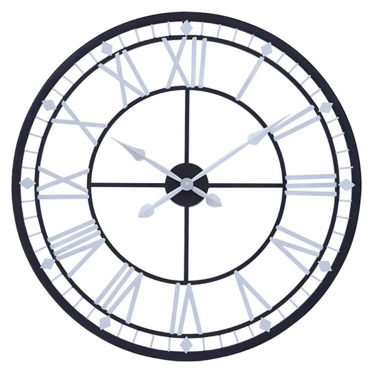 Premier Housewares Premier Houseware Skeletal Wall Clock - Black/Silver Finish