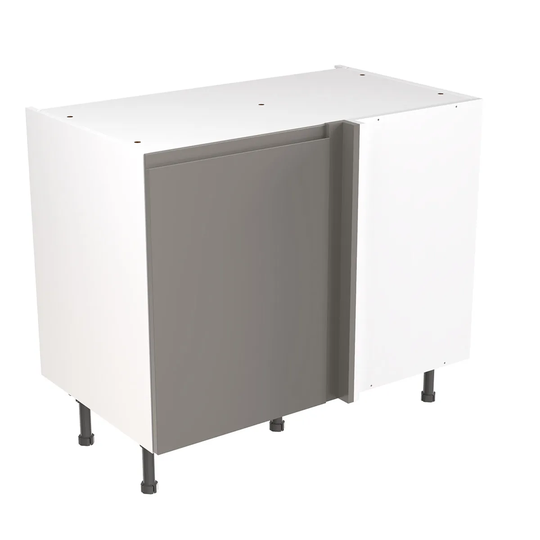 KitchenKIT J-Pull Handleless 100cm Blind Corner Base Unit - Gloss Dust Grey