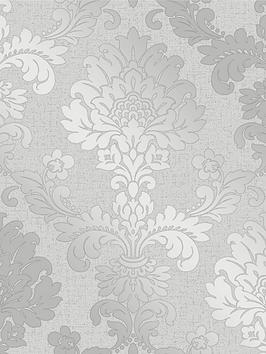 Fine Décor Fine Decor Quartz Damask Silver Glitter Wallpaper