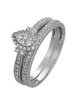 Love Diamond 9Ct White Gold 0.33Ct Diamond Bridal Set