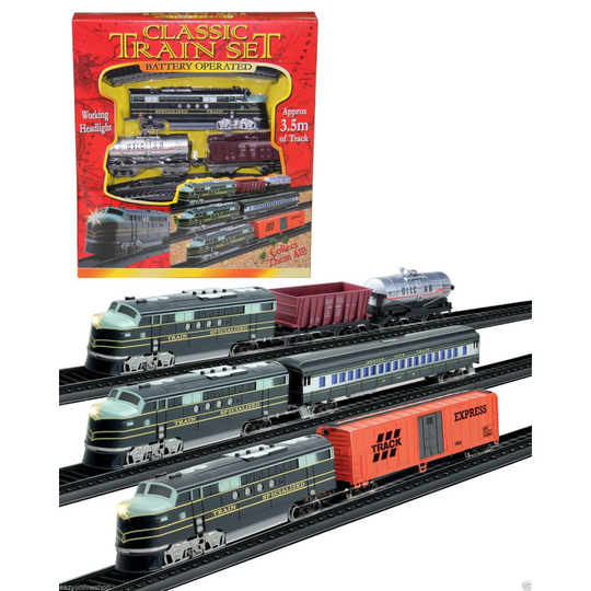 CLASSIC RETRO VINTAGE TRAIN CARRIAGE BATTERY OPERATED TRAINS 3.5m TRACK GIFT