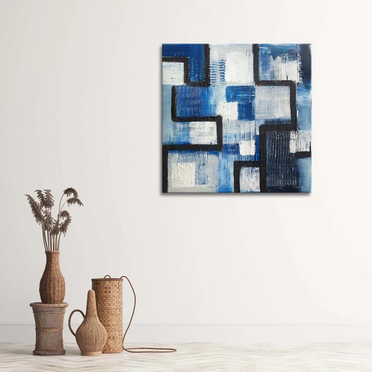 Canvas Print Blue Square Abstraction