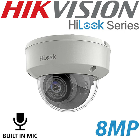 Hikvision CAMERA 8MP 4K VANDAL PROOF DOME 2.8MM Built-in Mic AUDIO