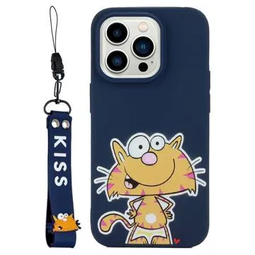 Kiss Series iPhone 14 Pro Max TPU Case with Strap - Cat