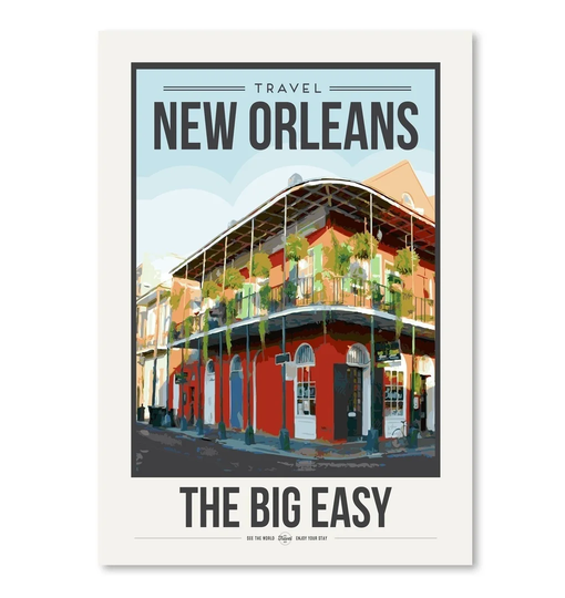 'Travel Poster New Orleans' by Brooke Witt Vintage Advertisement