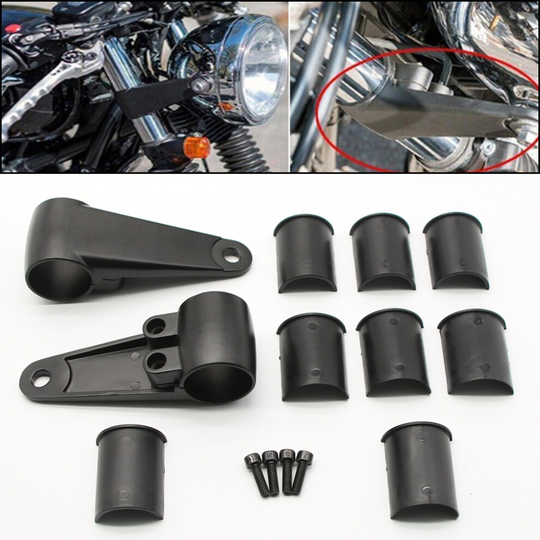 Black Fork Mount Headlight Brackets Motorcycle Motorbike Bike Project
