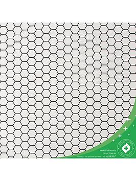 Contour Hexagon Lattice Anti-Bacterial White Wallpaper