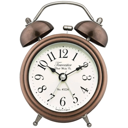 Acctim Pembridge Antique Brass Double Bell Alarm Clock