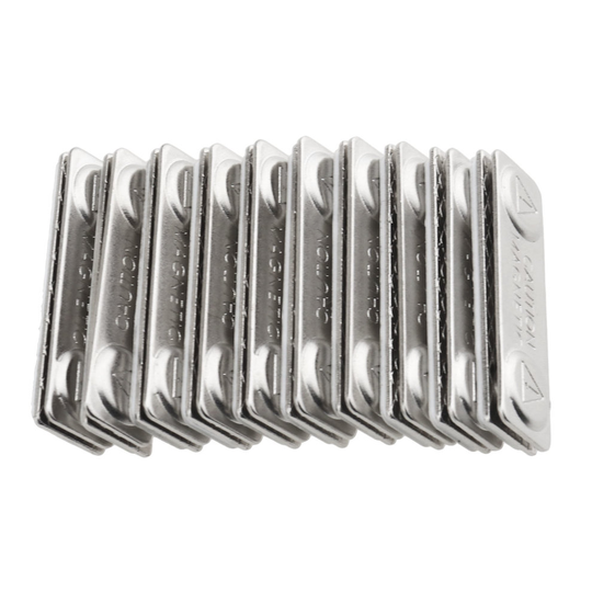 Strong Magnetic Name Badge ID Holder w/ Metal Fastener 10 Pack Silver