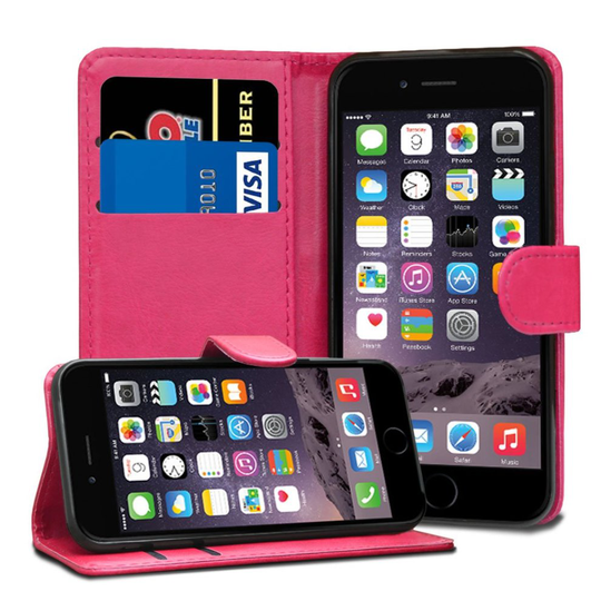 GAPlus iPhone 6 6S Case - Premium Wallet Leather Flip Case Cover For iPhone 6 6S With [Card Holder] [Magnetic Closure] (Pink)