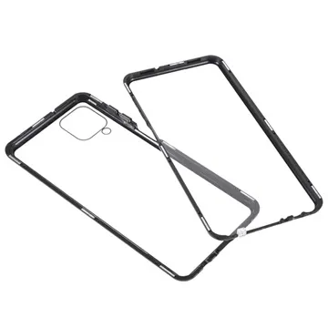 Samsung Galaxy A12 Magnetic Case with Tempered Glass - Black