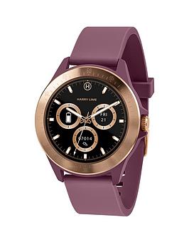 Harry Lime Fashion Smart Watch In Berry With Rose Gold Colour Bezel