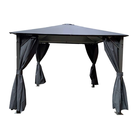 Katie Blake Eden 2.5m x 2.5m Gazebo With Curtains - Grey