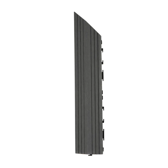 Decko 1 Piece Grey Composite Interlocking Left Edging Tile 37Cm X 7Cm