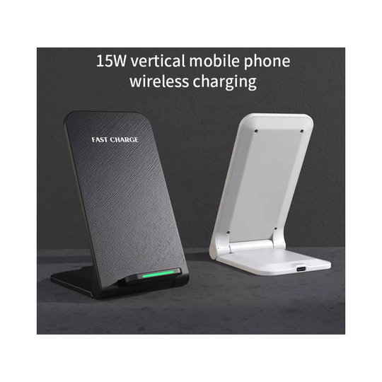 (Black) Fast Wireless Charging Foldable Stand