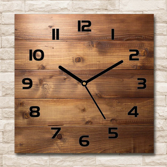 Wooden Background Silent Wall Clock