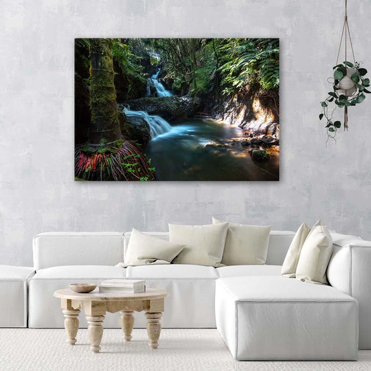 Canvas Print Waterfall Forest Nature