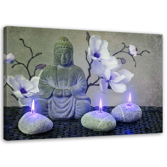 Canvas Print Buddha Zen Orchid Candle
