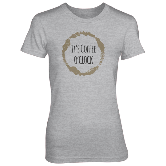 It's Coffee O'Clock Women's Grey T-Shirt - XXL - Grey