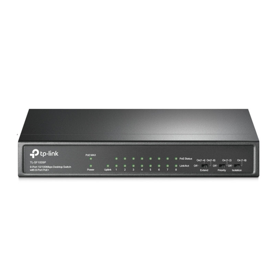 TP-LINK TL-SF1009P - 9-Port Desktop Switch - 8-Port PoE+