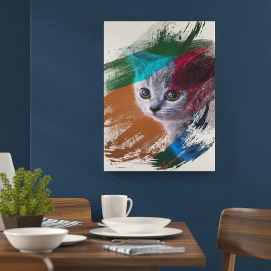'British Blue Shorthair Kitten Cat' Graphic Art Print Poster