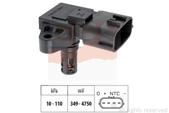 Air Pressure Sensor, height adaptation Made in Italy - OE Equivalent 1.993.126 EPS Facet 1993126