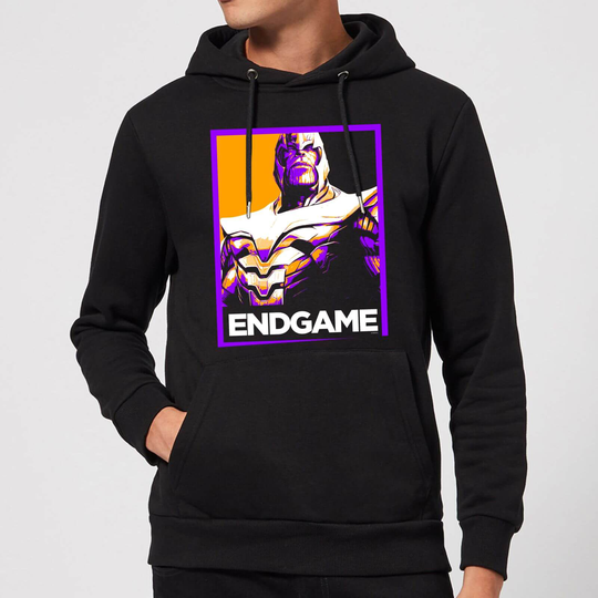 Avengers Endgame Thanos Poster Hoodie - Black - XL - Black