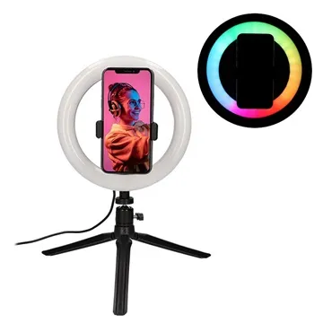 Ksix Studio Live LED Colors Tripod Stand with Ring Light - 14W