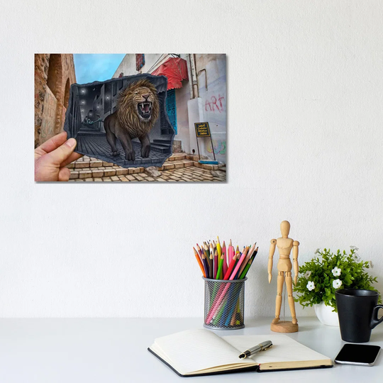 Pencil vs. Camera 63 - Mighty Lion by Ben Heine - Wrapped Canvas Graphic Art