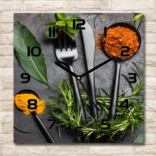 Hermy Cutlery and Spices Silent Wall Clock