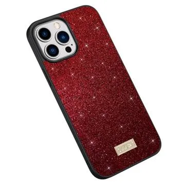 Sulada Glitter Series iPhone 14 Pro Max Coated Case - Red