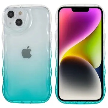 Wavy Edge Gradient iPhone 14 TPU Case - Green