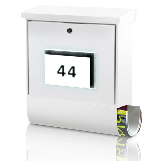 Malaga Galvanised Steel Wall Mounted Lockable Weatherproof Post Box & Intergrated Newspaper Holder
