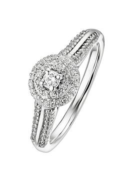 Love Diamond 9Ct White Gold 0.25Ct Diamond Ring