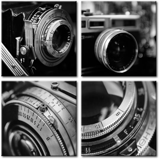 'Vintage Cameras' 4 Piece Photograph Set on Wrapped Canvas
