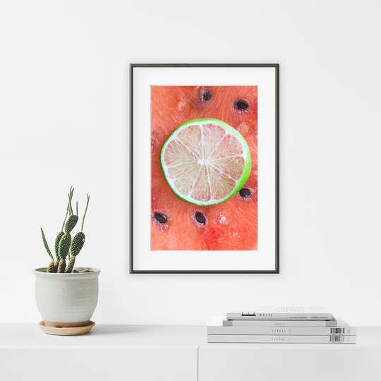 Neon Fruits - Picture Frame Photograph Print on Paper