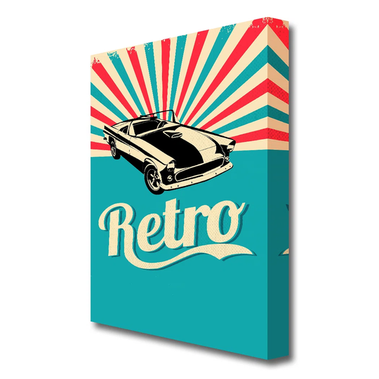 Retro Poster Transport - Graphic Art Print on Canvas