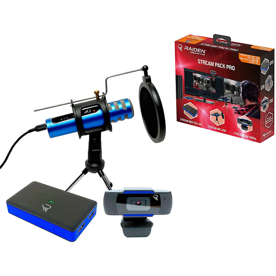 Raiden Stream Pack Pro for Youtubers/Online Gamers - Blue/Black